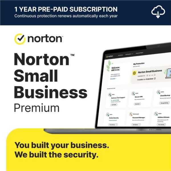 Norton Small Business Premium – Protect What You’ve Built, 24/7 Business Tech Support, VPN, PC Cloud Backup, Business Antivirus Software, & Data Protection [Download]
